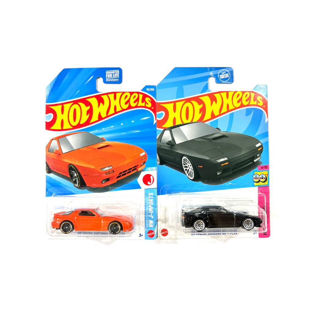 Hot Wheels | ‘89 MAZDA SAVANNA RX-7 FC35 ~ มี 2 สี | หูแขวนยับ มุมยับ | เป็นสินค้าแพคอเมริกา