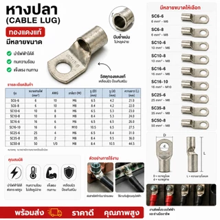 หางปลาทองแดงชุบดีบุก SC ทรงยุโรป หางปลาขอบตัด SC6-6,SC6-8,SC10-6,SC10-8,SC 16-6,SC16-10,SC25-6,SC35-8,SC50-8 (1 ชิ้น)
