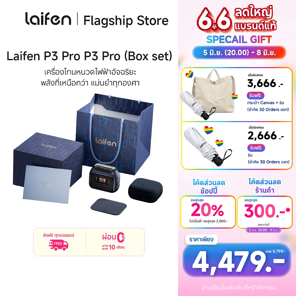Special Gift Set! Laifen P3 Pro Shaver เซ็ตโกนหนวดสุดหรู น้ำหนักเบา กันน้ำ เหมาะเป็นของขวัญสุดพิเศษ