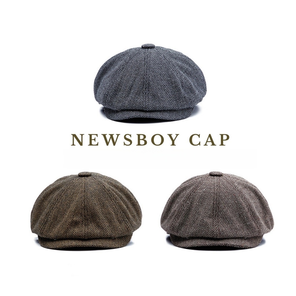 หมวก Newsboy Cap สไตล์วินเทจ คลาสสิกแฟชั่นทรงฮิต ใส่สบาย แมทช์ง่าย เข้าได้ทุกลุค สำหรับผู้ชายและผู้หญิง พร้อมส่ง