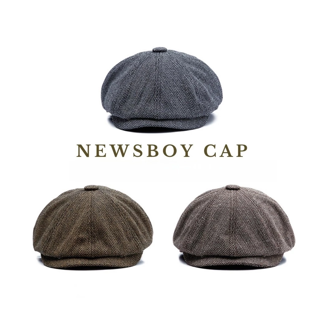 หมวก Newsboy Cap สไตล์วินเทจ คลาสสิกแฟชั่นทรงฮิต ใส่สบาย แมทช์ง่าย เข้าได้ทุกลุค สำหรับผู้ชายและผู้หญิง พร้อมส่ง