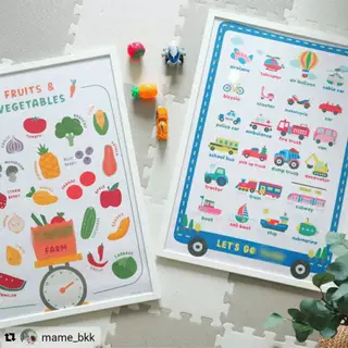 โปสเตอร์เด็ก (ไม่ใส่ชื่อ/พร้อมส่ง) / Kid Poster by Baby Blue Whales [Ready to Ship]