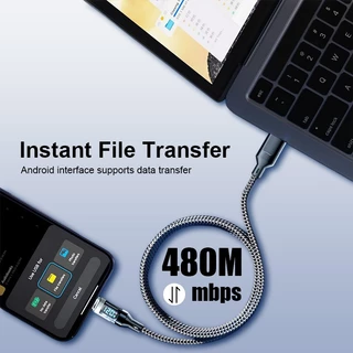 สายชาจแบตเร็ว 120W/6A สายชาร์จUSB Type C รองรับLED สายยาว1เมตร2เมตร