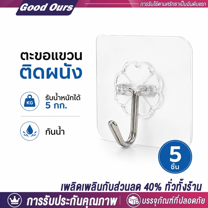 ตะขอแขวน สำหรับโต๊ะคอมพิวเตอร์ โต๊ะทำงาน ตะขออเนกประสงค์ ข้างโต๊ะ ไม่ต้องเจาะรู