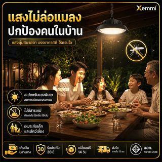 【Xemmi】ไฟโซล่าเซลล์แขวน LED 1000000W โคมสไตล์วินเทจ ปรับแสงได้ 3 เฉด กันน้ำ IP67 มีฟังก์ชันไล่ยุง ใช้งานกลางแจ้ง สวน