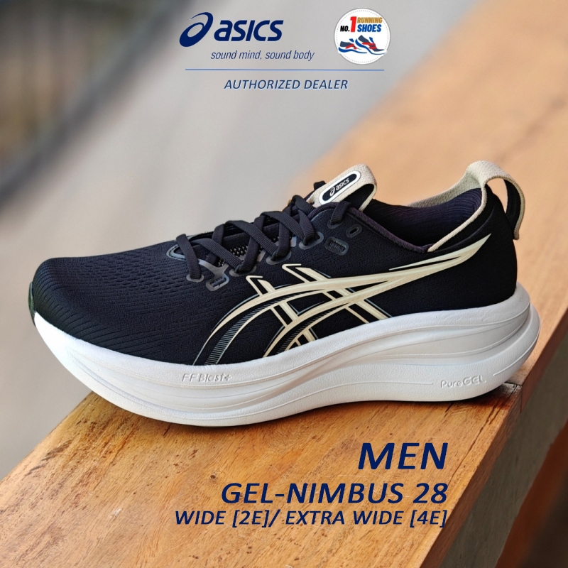 [✨2E/4E] Asics รุ่น Nimbus 28 2E 1011C144-002, 4E 45-002 สี Black/ feather grey ของเเท้ 100%