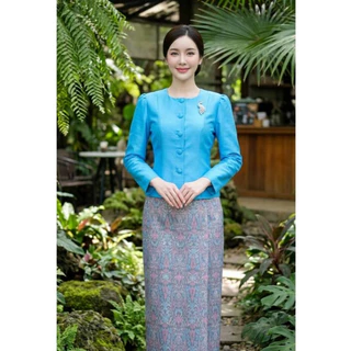 เสื้อไทยเรือนต้นผ้าไหมสี่เส้น มีไซส์32-46 มีหลายสีเลือกดูก่อนได้ค่ะ(ท01)