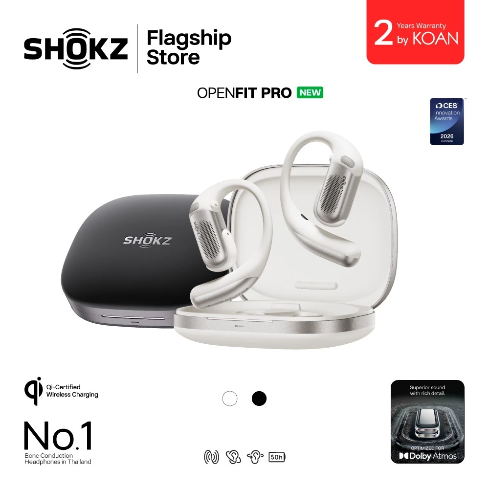 Shokz OPENFIT PRO หูฟังไร้สาย Open-Ear คุณภาพเสียงที่เหนือระดับ ด้วยขุมพลังเทคโนโลยี Shokz SuperBoost