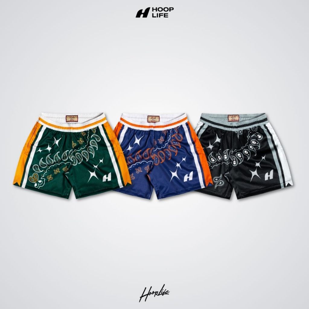 กางเกงขาสั้น กางเกงแฟชั่นเนวสตรีท HoopLife " Sigh - Aliens " Mesh Shorts