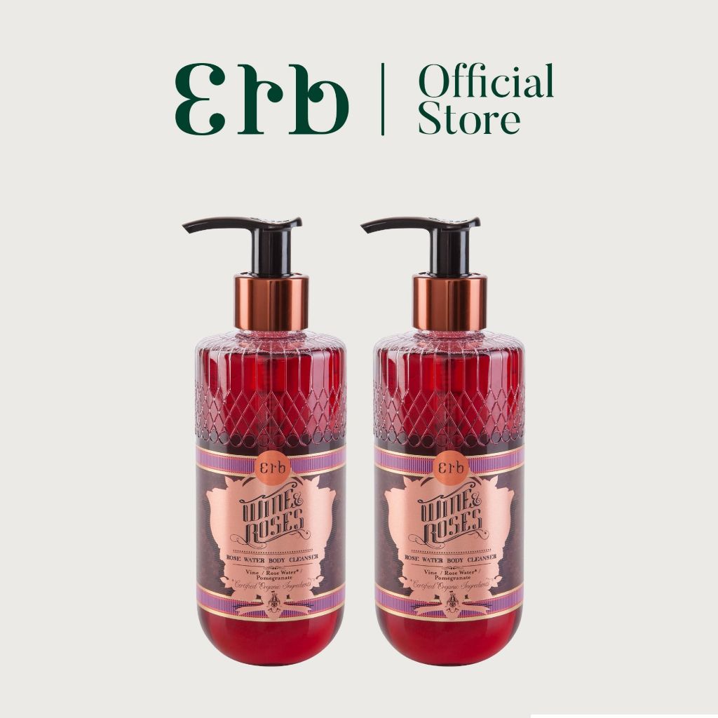 [แพ็คคู่สุดคุ้ม] Erb Double Wine & Roses Rose Water Body Cleanser 230ml. (2pcs)