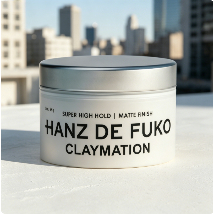 Hanz de Fuko ดินสยลผม Claymation ไซส์เดินทาง 2oz แรงยึดเกาะสูง เนื้อแมท จัดทรงผมชายไม่เหนียวเหนอะหนะ ไม่มันเงา ใช้แล้วผม