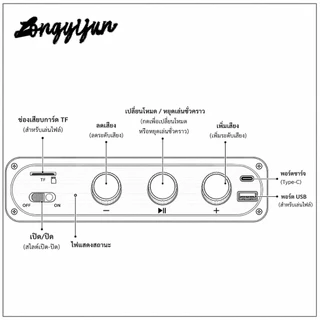 ลำโพงบลูทูธไร้สาย M-302 เสียงทรงพลัง 10 วัตต์ พกพาสะดวก แบตเตอรี่ในตัว Bluetooth speaker