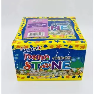 (กล่อง 12 ชิ้น) ขนมฮิต ขนมหิน Choco Stone Kisco Deno Brand ดีโน่ ช็อกโกแลต สโตน ขนาด 18 กรัม