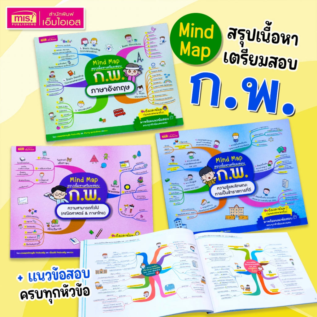 MISBOOK หนังสือ Mind Map สรุปเนื้อหาเตรียมสอบ ก.พ. มีแนวข้อสอบ