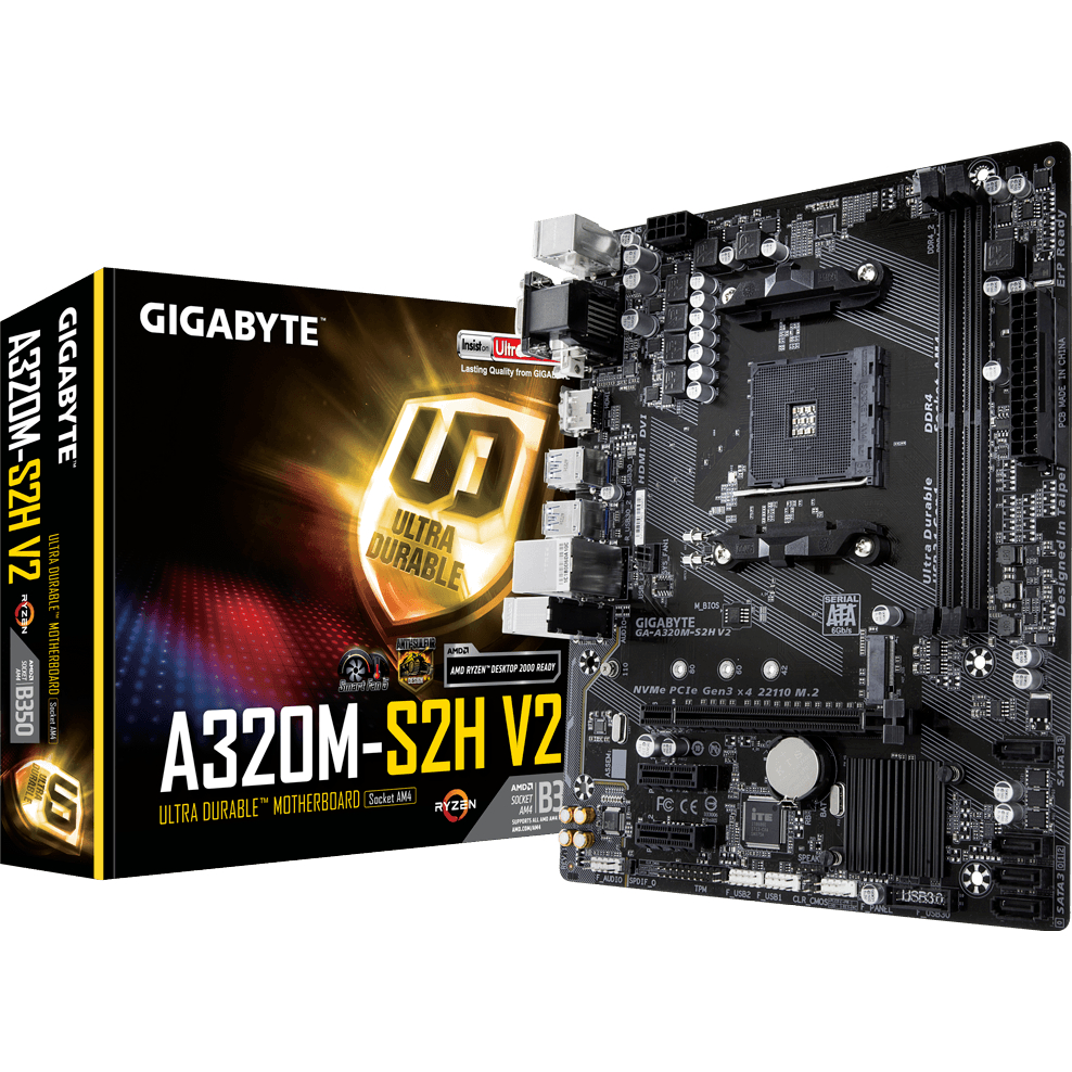 MAINBOARD (เมนบอร์ด) A320M-S2H v2 มือ2 สภาพสวยๆ