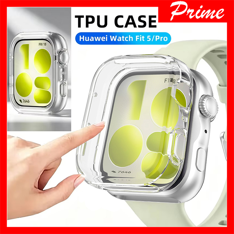 คลุมทั้งหมดสำหรับ Huawei Watch Fit 5 TPU ป้องกันหน้าจอกรณีเปลือกกันชนป้องกันสำหรับ Huawei Watch Fit 5 Pro อุปกรณ์เสริม