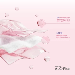 เอแอลซี-พลัส แผ่นชุบแอลกอฮอล์ ผสมคลอร์เฮกซิดีน (200 แผ่น)