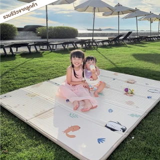 Mamamo แผ่นรองคลาน แบบพับ หนา 1.5 cm. ขนาด 150x200 cm. พร้อมเก็บขอบมุม แถมฟรี กระเป๋าพกพา พร้อมส่ง
