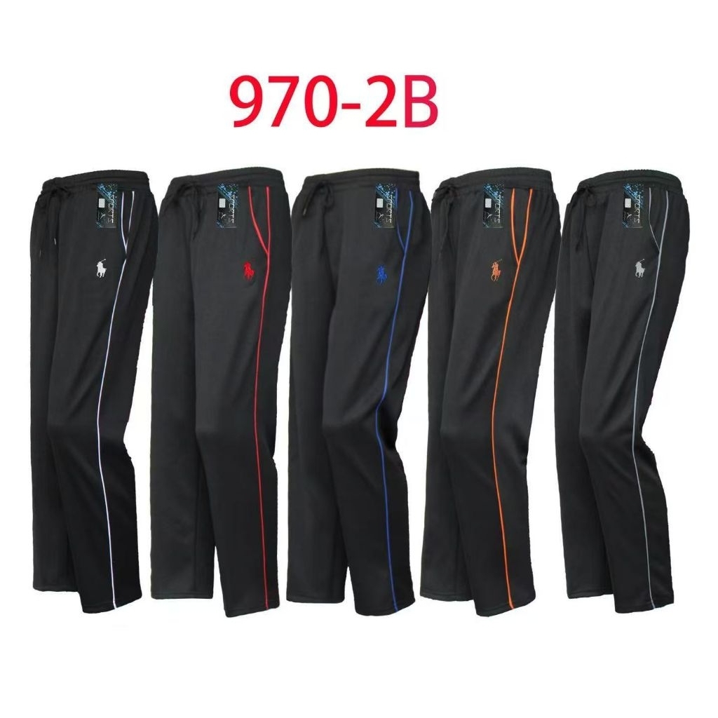 970-2Bกางเกงผ้าเกาหลีแต่งแถบเนื้อผ้ายืดใส่สบายเอวฟรีไซส์!สินค้าคละลายแถบข้างนะค่ะ