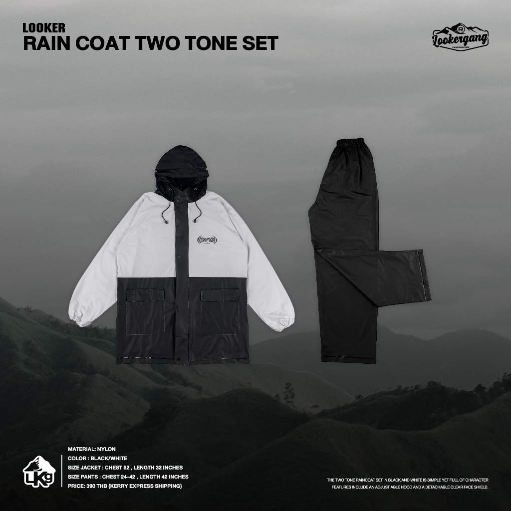 LOOKER RAINCOAT SET / TWO-TONE (ชุดเซ็ตกันฝนเสื้อพร้อมกางเกง)