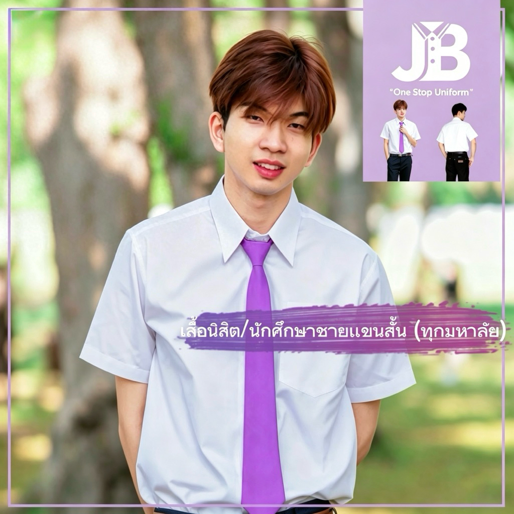 เสื้อนักศึกษาชายเเขนสั้นมีกระเป๋า ชุดนักศึกษา ชุดนิสิตชาย ถูกระเบียบ สีขาวนวลระบายอากาศไม่บางเกินไป(มีตารางไซส์ให้)