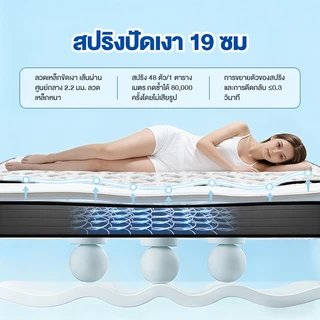 【รับประกัน10 ปี】DreaME หนา 8 นิ้ว ที่นอนพ็อกเก็ตสปริงแยกอิสระ มีความยืดหยุ่นสูง ระบายอากาศได้ดี เย็นสบาย ที่นอนยางพารา