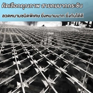 ลวดหนามหีบเพลง BTO-22 วง 30-90 ซม. หนา 0.30 มม. ความยาว 10 เมตร (1 ม้วน)