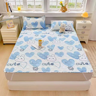 ป้องกันไรฝุ่น ผ้าปูที่นอนกันน้ำ 2/3/3.5/5/6ฟุต cotton100% ซักเครื่อง รัดมุม ผ้ารองฉี่