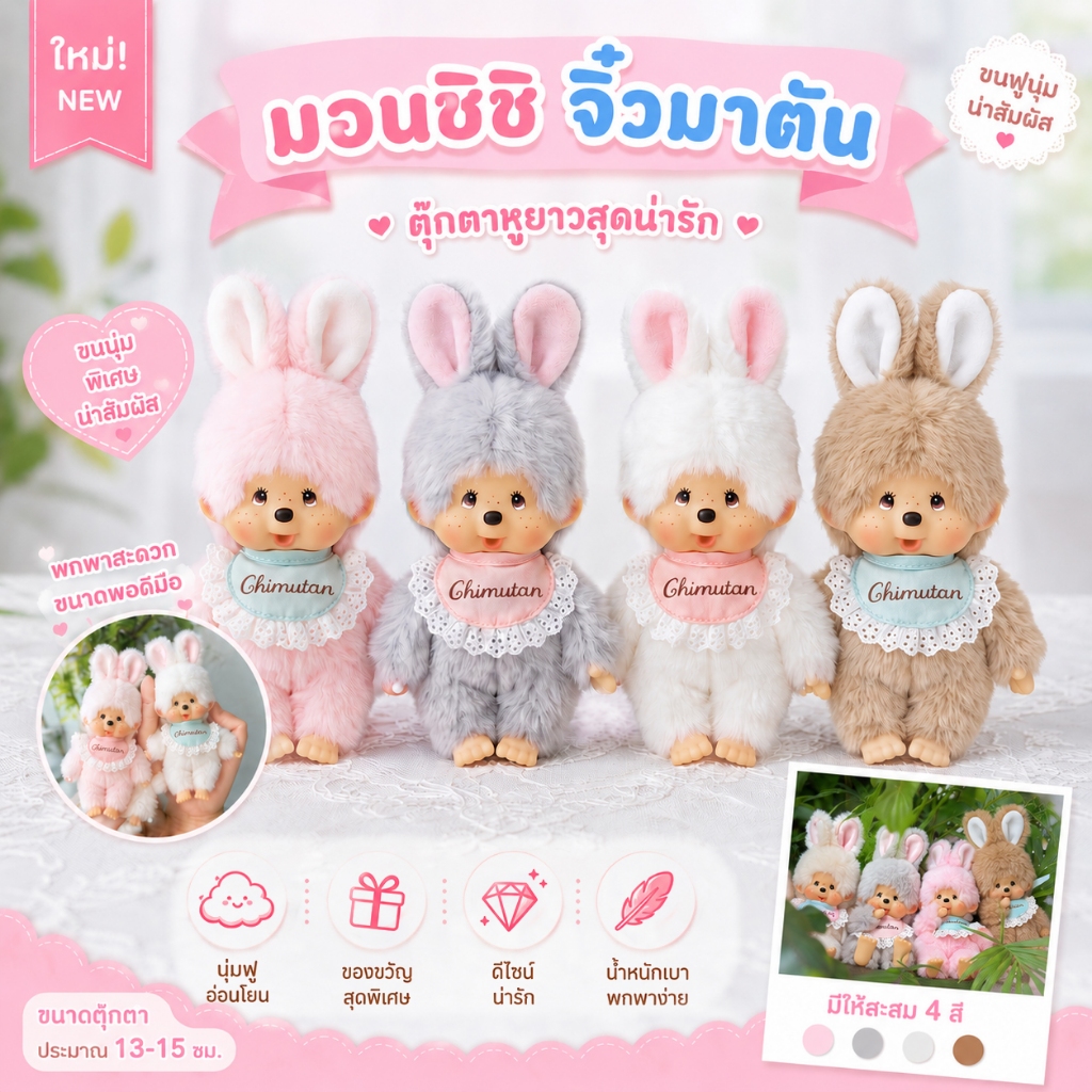 🤎 Monchhichi Chimutan มอนชิจิ พวงกุญแจตุ๊กตานุ่ม คอลใหม่2026 ของเล่นยอดนิยม น่ารัก สะสม ห้อยกระเป๋าเก๋ 🎒🔑