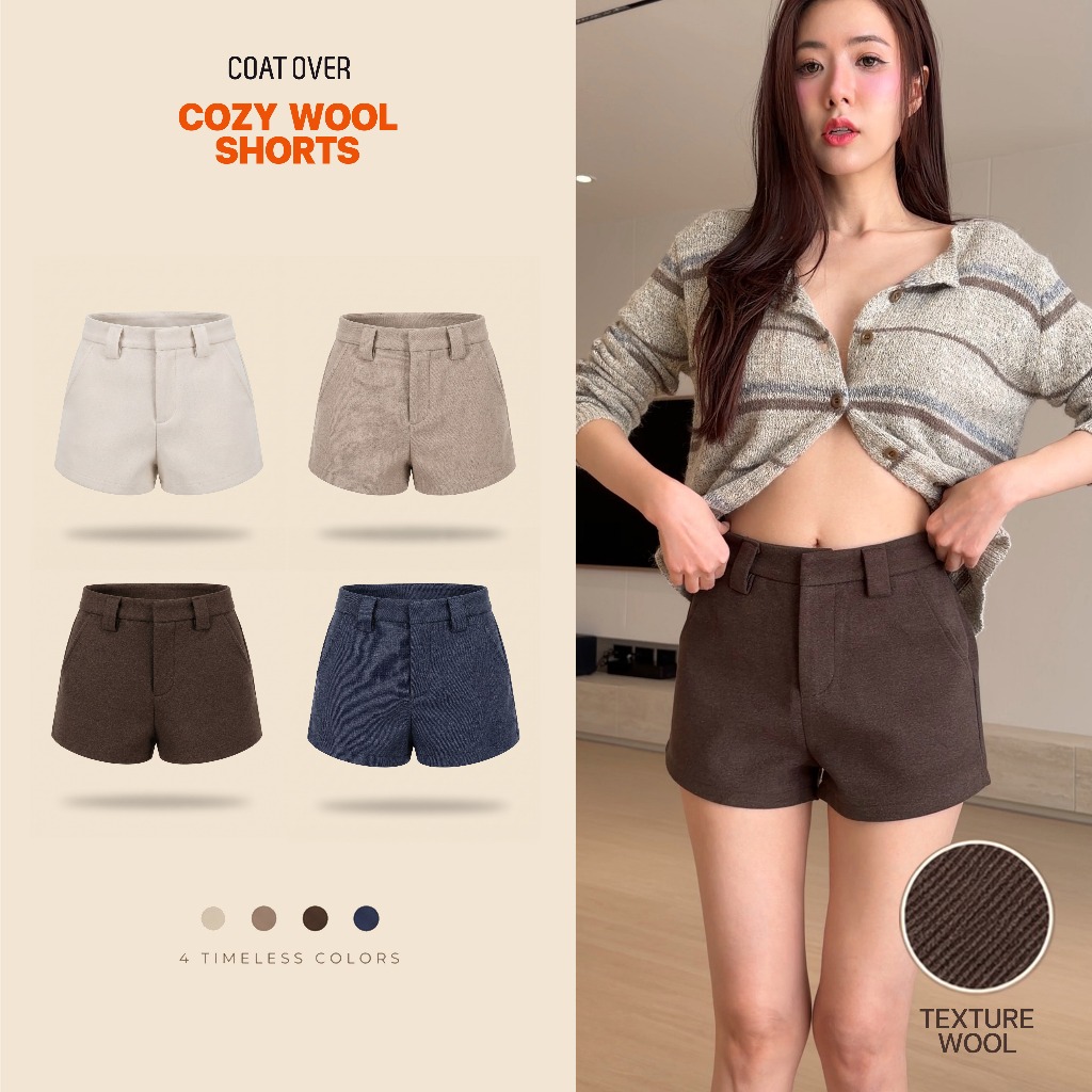 CO1289 COAT OVER  Cozy Wool Shorts