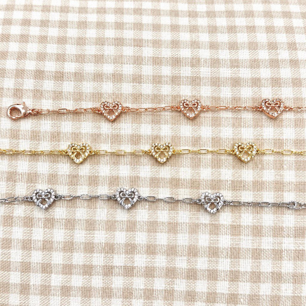 Socrush.bkk | HONEY BOW bracelet🎀💗 | SB-037 | กำไล สร้อยข้อมือ โบว์ หัวใจ