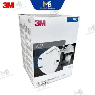 3M 8822 (กล่อง 10 ชิ้น) หน้ากากสำหรับงานบัดกรี งานเชื่อม หลอมโลหะ FFP2 หน้ากากป้องกันฝุ่น และสารเคมี