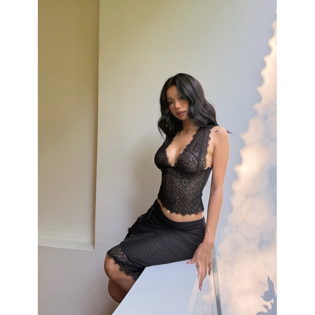 Black swan lace set ชุดเซท2ชิ้น