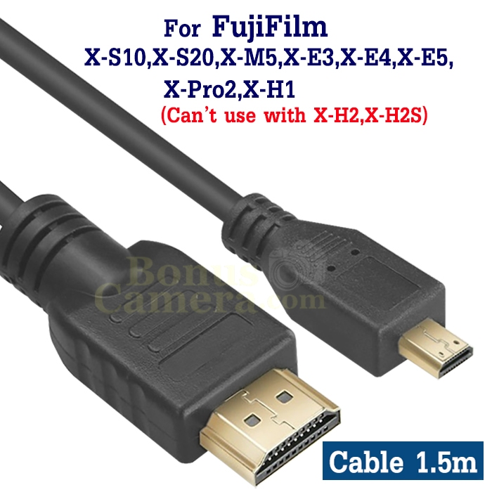 สาย HDMI ยาว 1.5m ต่อกล้องฟูจิ X-M5,X-S10,X-S20,X-E3,X-E4,X-E5,X-Pro2,X-H1 เข้ากับ HD TV,Monitor Fuj