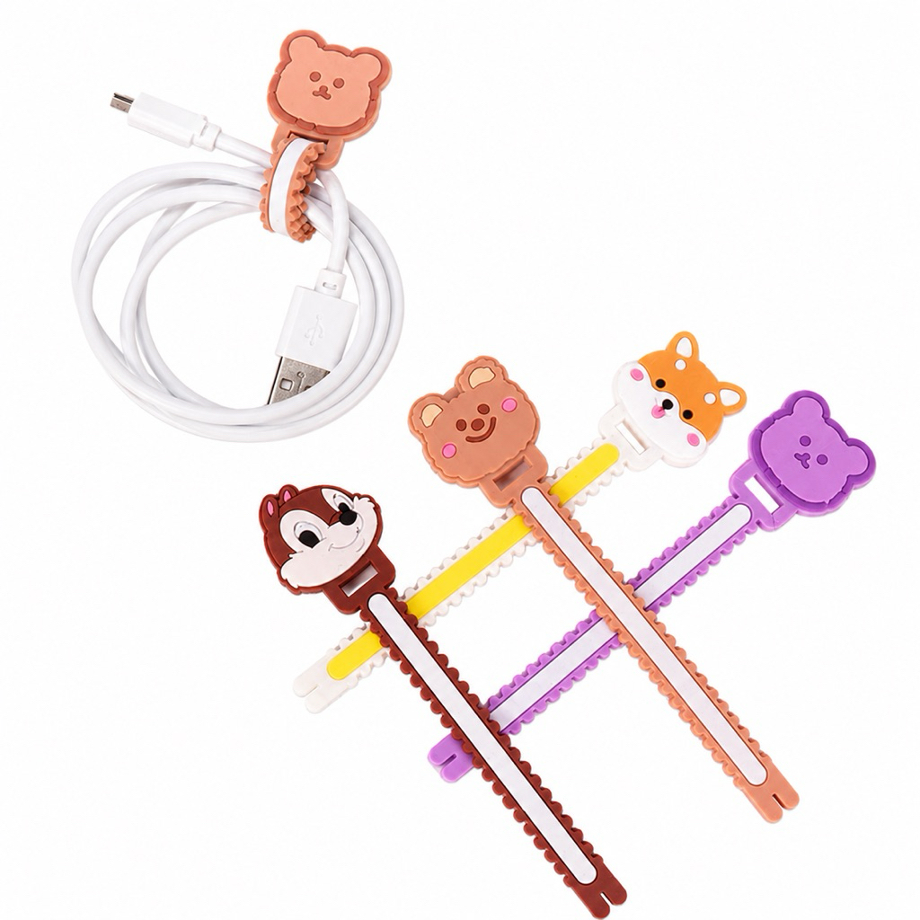 💕พร้อมส่ง💕ที่รัดเก็บสายชาร์จโทรศัพท์มือถือ หูฟัง ลายการ์ตูนน่ารัก ถนอมสายชาร์จ จัดระเบียบสาย