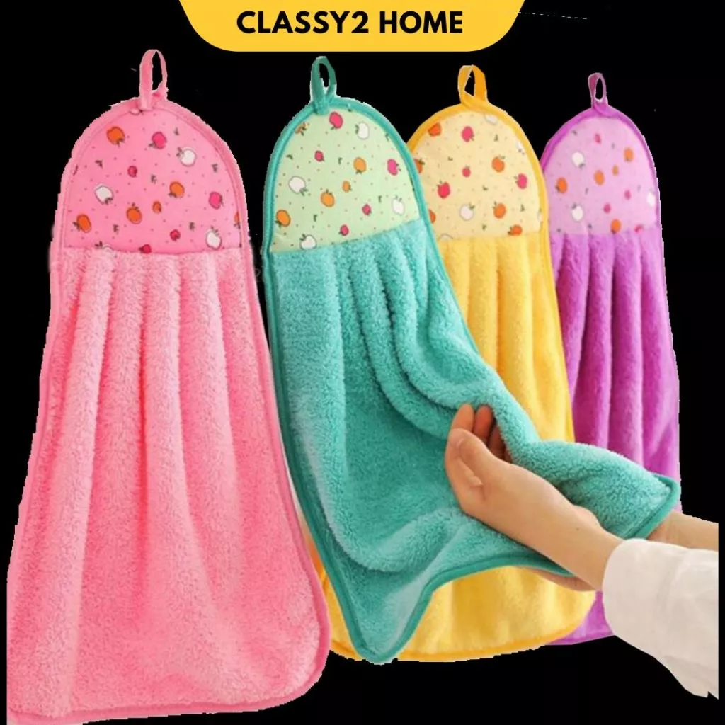 ผ้าเช็ดมือ เช็ดจาน เช็ดโต๊ะ แบบแขวนซับน้ำ ผ้านาโน (CH-239)