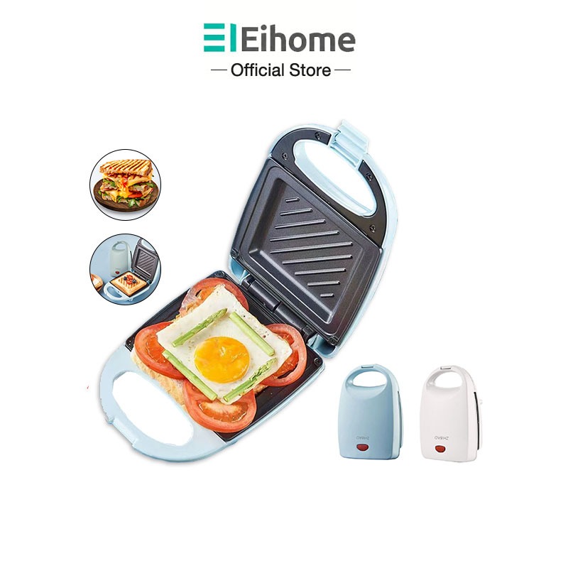 Eihome เครื่องทำแซนวิช เครื่องทำขนมปัง Sandwich Maker แผ่นเคลือบกันติด ร้อนเร็ว เครื่องทำวาฟเฟิล