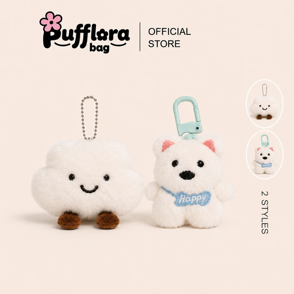 Pufflora พวงกุญแจห้อยกระเป๋า ตุ๊กตาห้อยกระเป๋า พวงกุญแจน่ารัก ขนาดเล็กกระทัดรัด พวกพาสะดวก