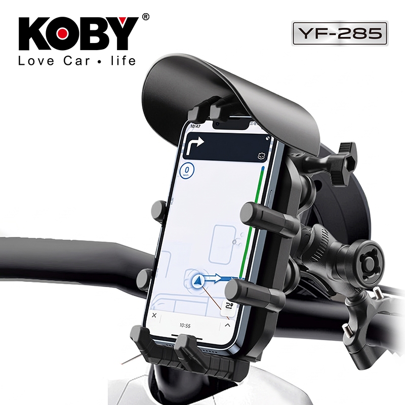 KOBY ที่จับมือถือมอเตอร์ไซค์ 8 กรงเล็บ พร้อมหมวกกันแดด/กันฝน ล็อคแน่น 360° กันสั่น สำหรับมอไซค์/จักรยาน ทุกรุ่น