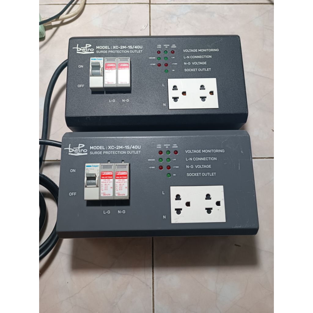 [มือสอง เทสแล้ว] ปลั๊กกันไฟกระชาก bepo รุ่น XC-2M-1S/40U (Surge Protection) ปลั๊กเกรดอุตสาหกรรม/เครื