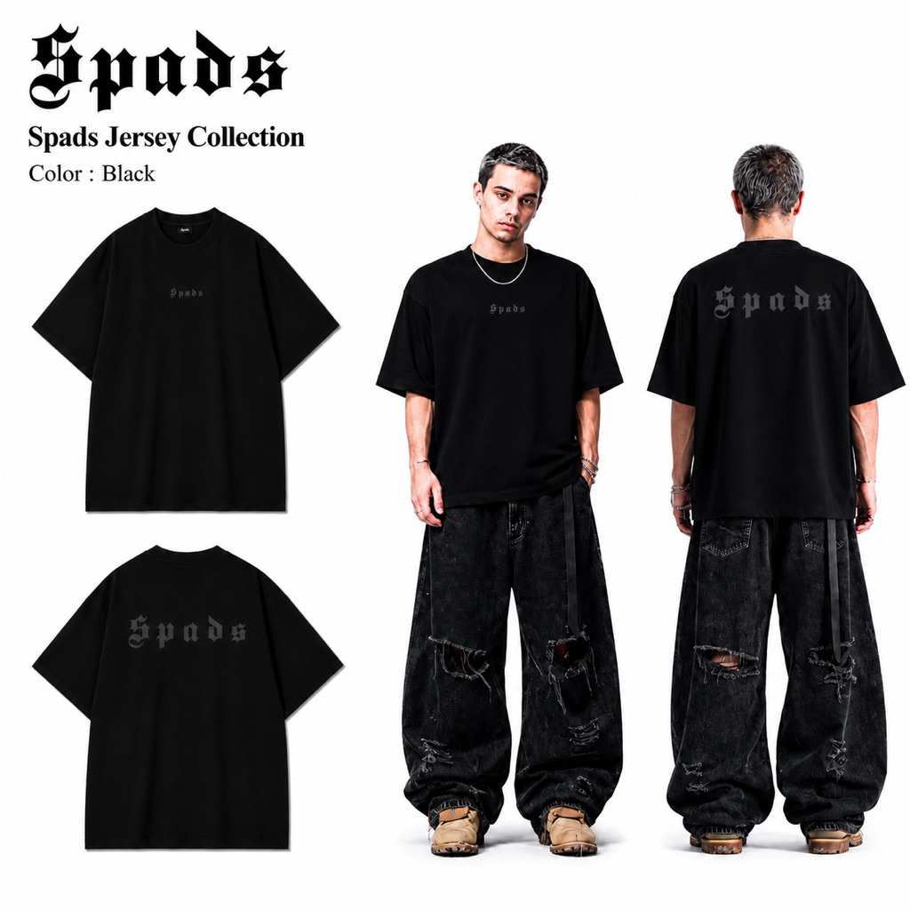 New Collection เสื้อยืด Spads JERSEY Black เนื้อผ้า Mid Tier เกรด Premium (Unisex)