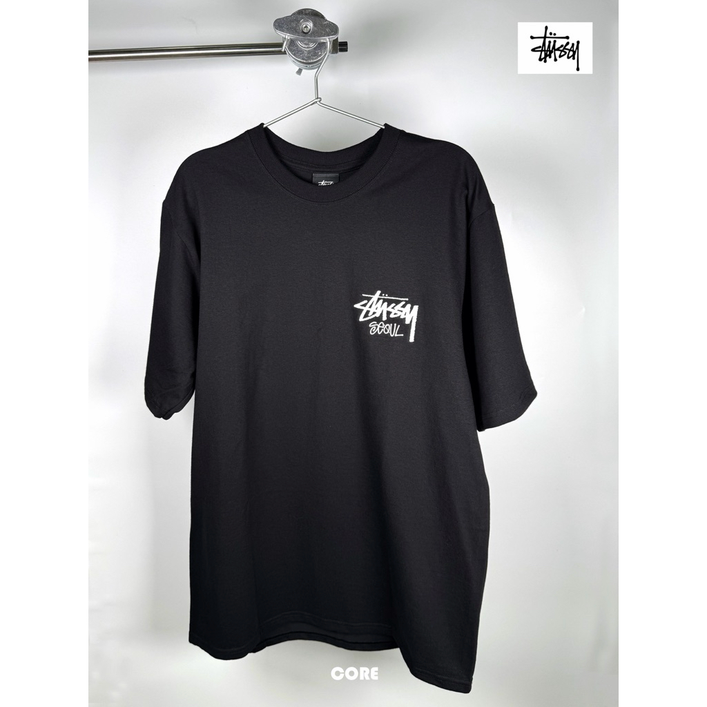 Stussy Stock Seoul Tee Black ของแท้ 100% Cotton Oversized Unisex