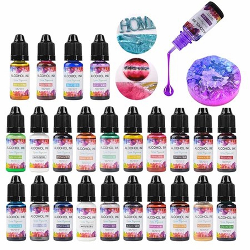 24 Color Epoxy Resin Diffusion Pigment-Alcohol Ink Set