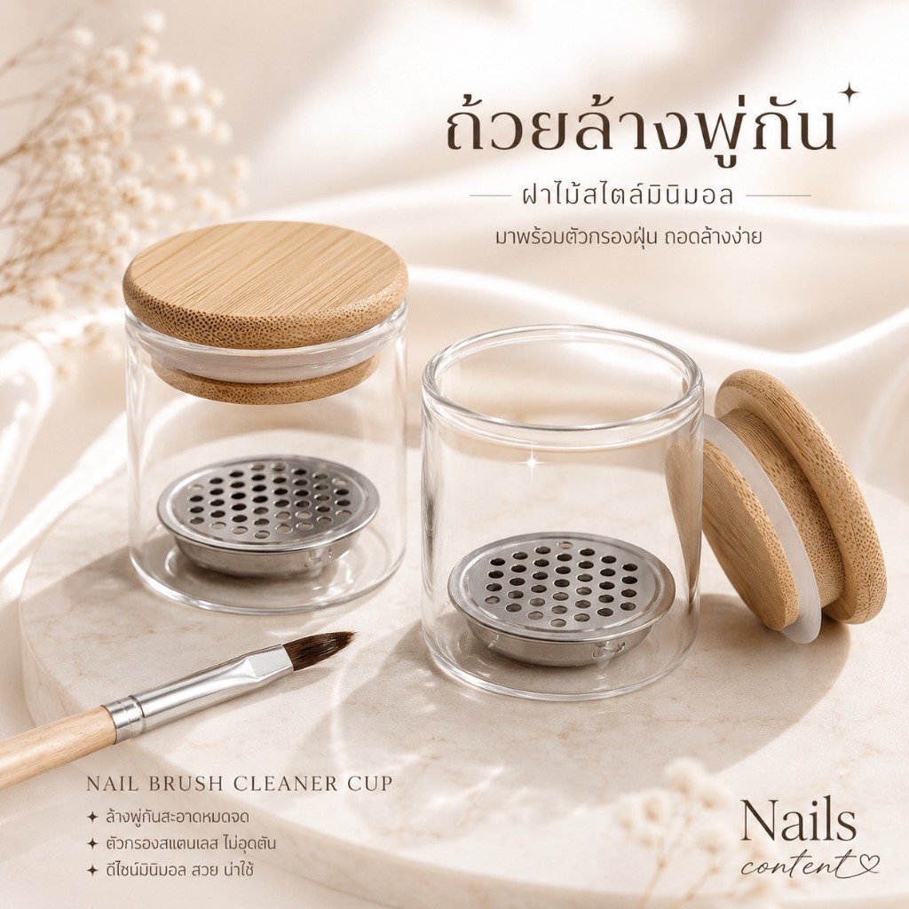 ถ้วยเเก้วล้างพู่กัน ทำความสะอาดแปรงพู่กันเเบบมีตะเเกรง พร้อมฝาปิด ทนทาน