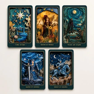 Gilded Age Tarot ไพ่ยิปซีแท้ธีมงานศิลปะ กระดาษ 3 มิติ Paper-Cutting ไพ่ยิปซี ไพ่ทาโรต์ Tarot Cards