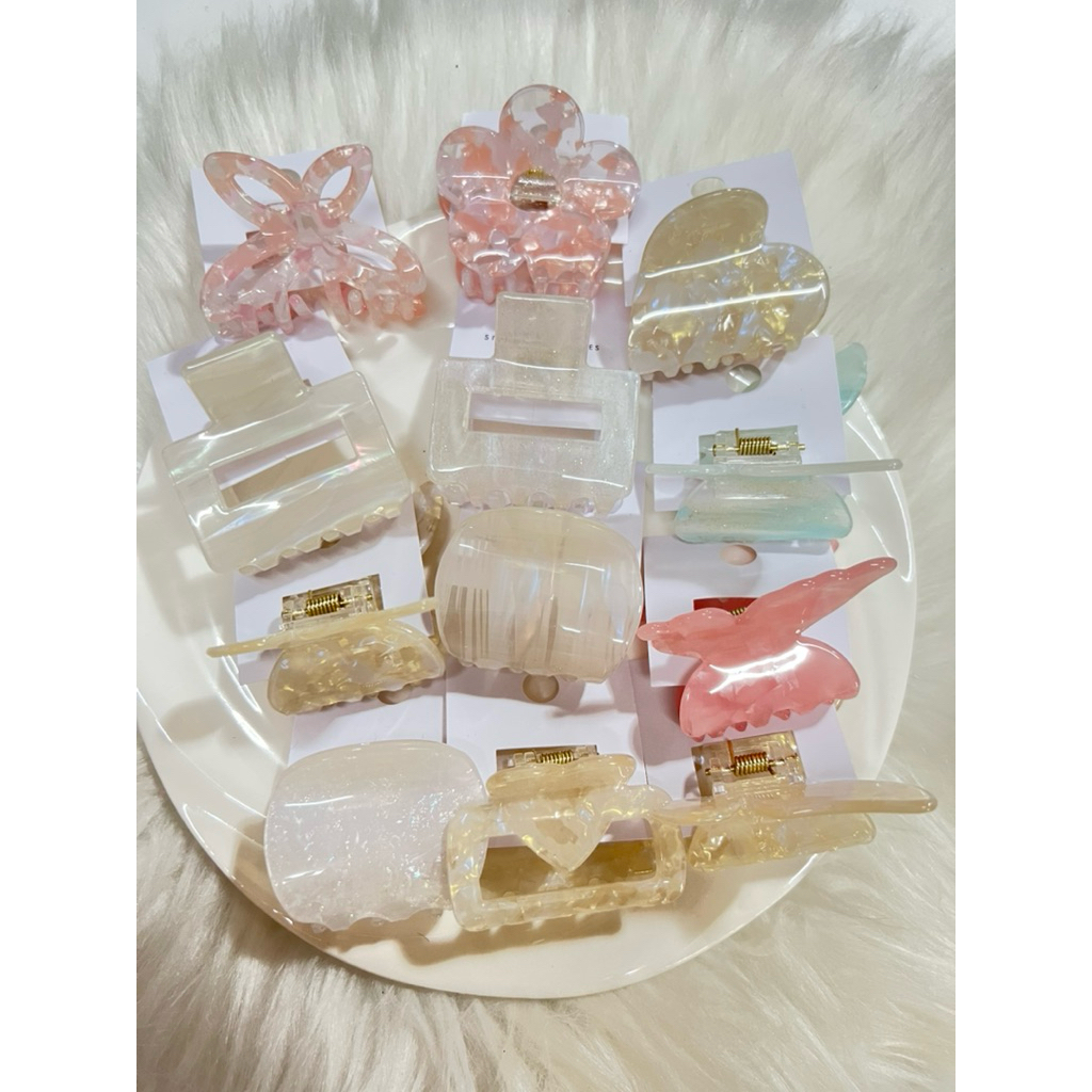 กิ๊บงับหินอ่อน 1โหล 12ชิ้น กว้าง 5ซม. พร้อมส่ง