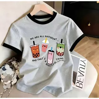 เสื้อยืดสำหรับสาวอวบ ลายน่ารัก แขนสั้น คอกลม รูปแบบหลากหลายความหลากหลายของรูปแบบ ป้ายเชอร์รี่ มีสีมากขึ้น ทุกวัน ทันสมัย