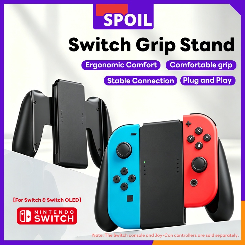 Spoil ด้ามจับ Joy-Con สำหรับ Switch OLED Grip Handle อุปกรณ์เสริมเกมมิ่ง จับสบาย เล่นเกมได้นาน