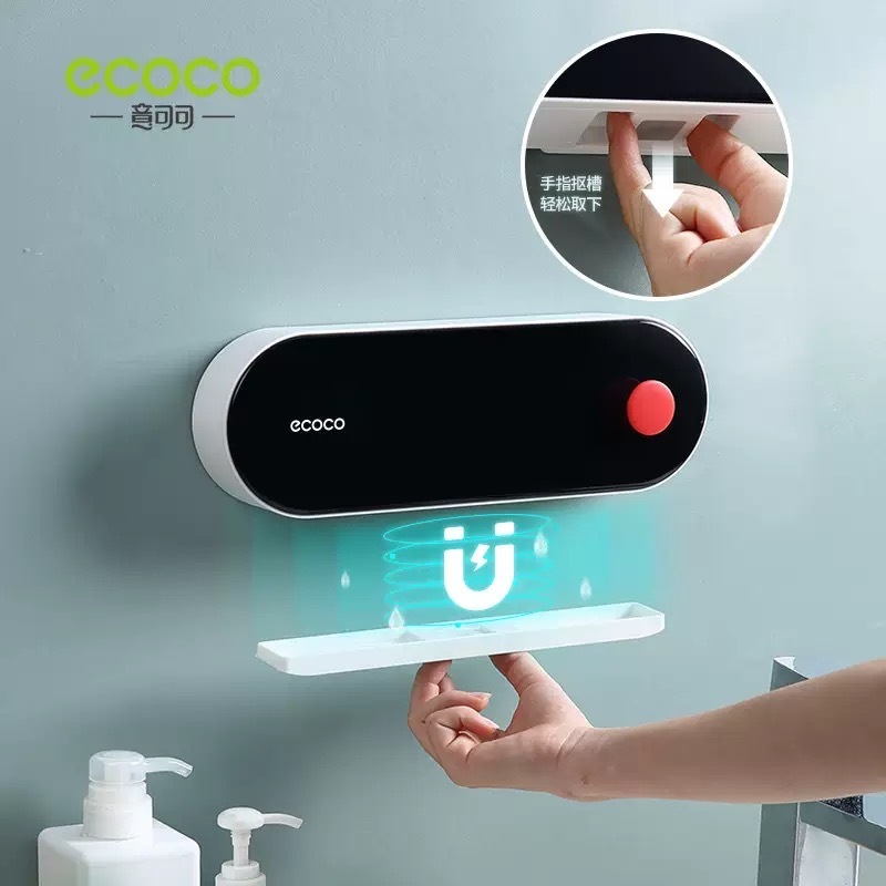 ECOCO ที่วางสบู่ ที่วางสบู่ ในห้องน้ำ ติดผนัง ไม่ต้องเจาะ มี2สีให้เลือก NO.E2119