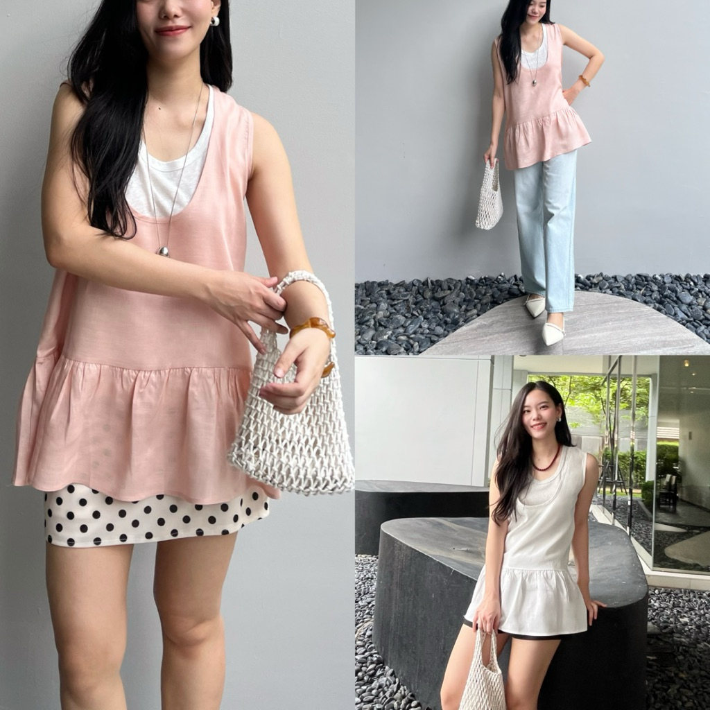 MIRINY - Rosie Layer Top เสื้อแขนกุด2ชิ้น แยกใส่ได้
